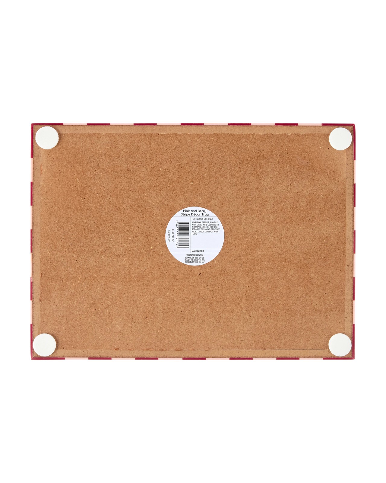 Anko Pink and Berry Stripe Decor Tray 6 of 6