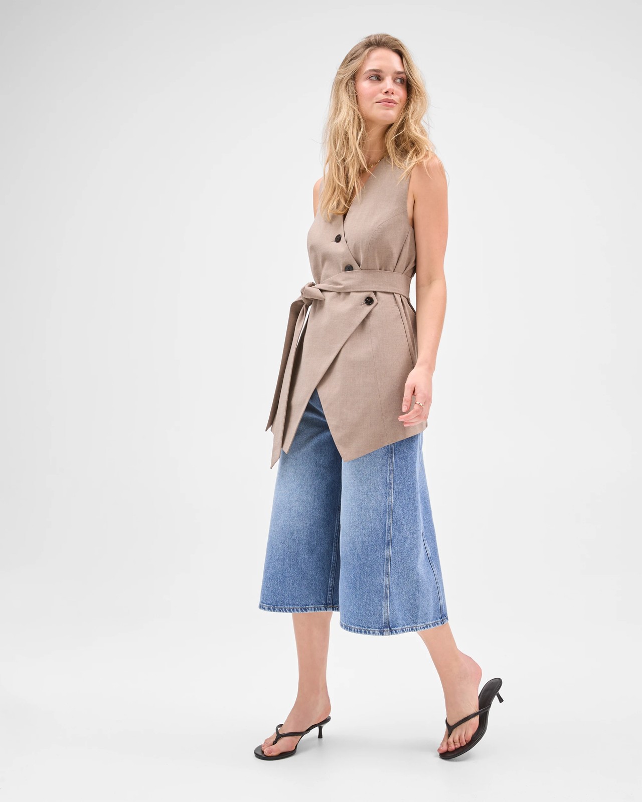 Lily Loves Asymmetric Vest - Smoked Taupe 2 of 5