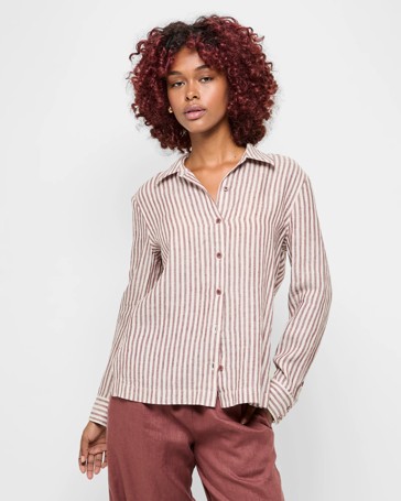 Petites European Linen Long Sleeve Shirt