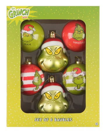 6 Pack The Grinch Baubles
