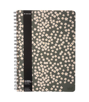 Paper Crane Urban A4 Spiral Notebook Dark Floral