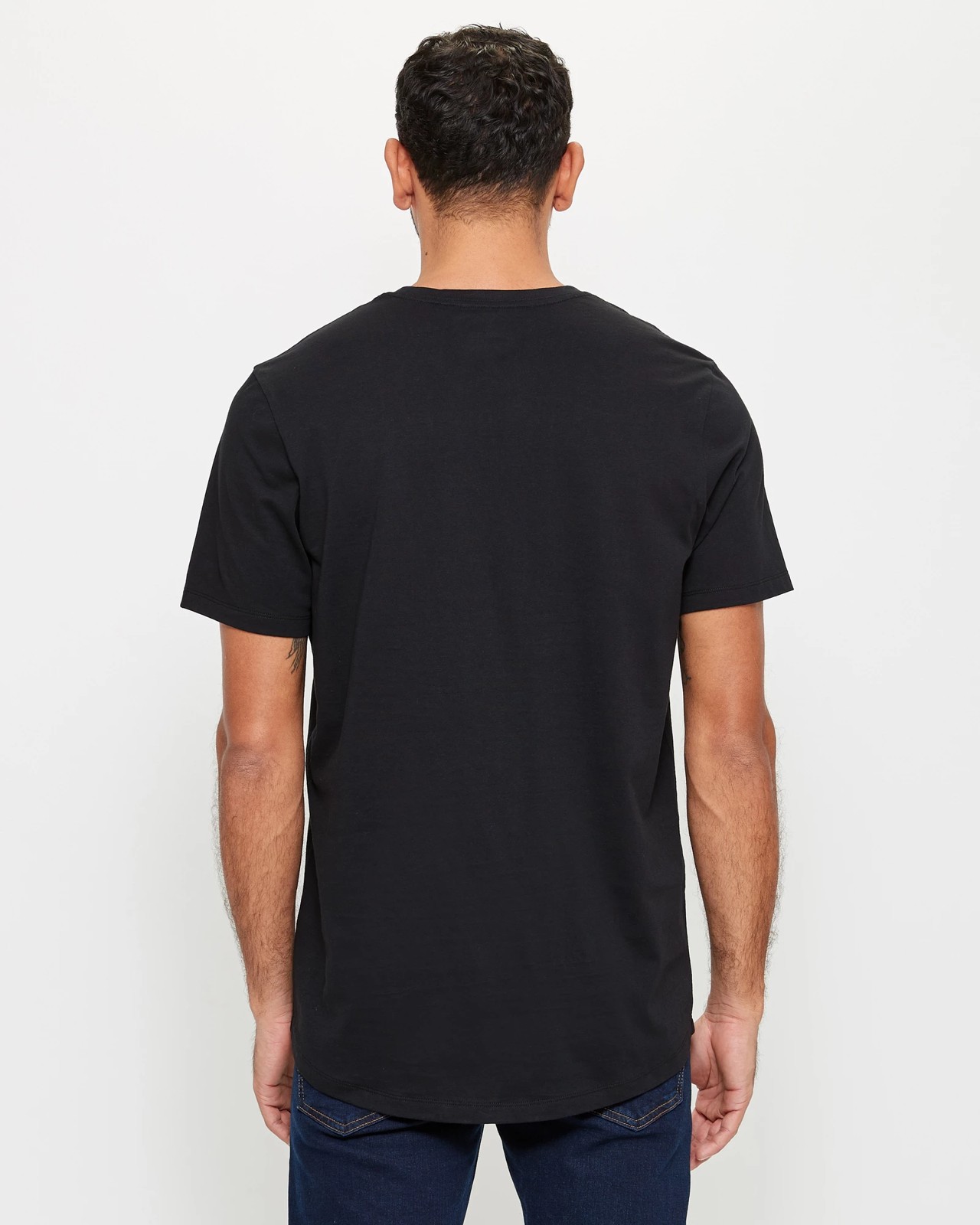 Australian Cotton Curved Hem T-Shirt - Black | Target Australia
