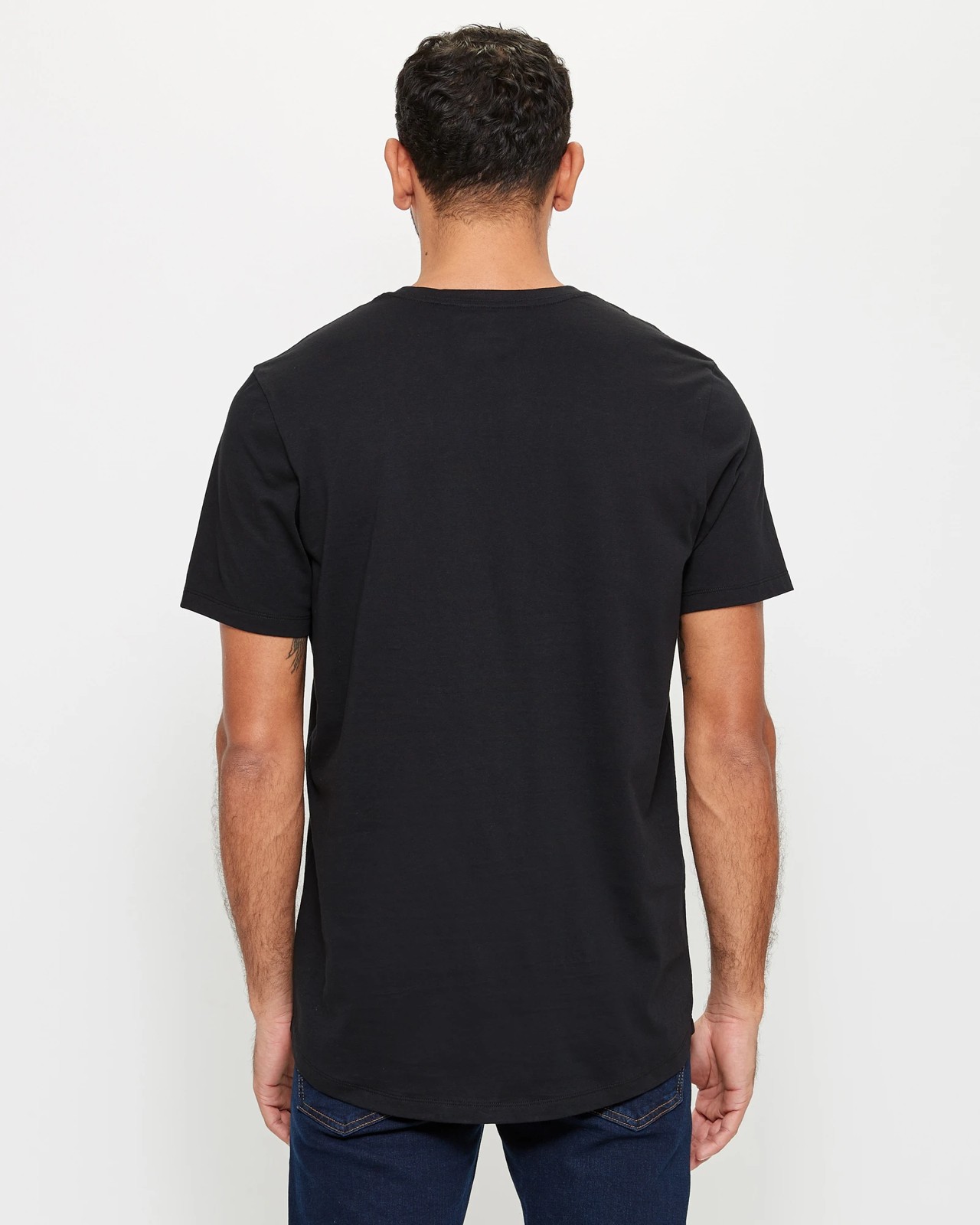 Australian Cotton Curved Hem T-Shirt - Black | Target Australia