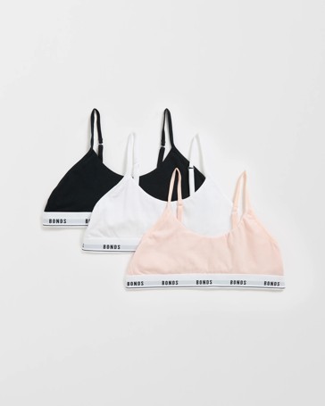 Bonds 3 Pack Girls Hipster Scoop Crop Tops
