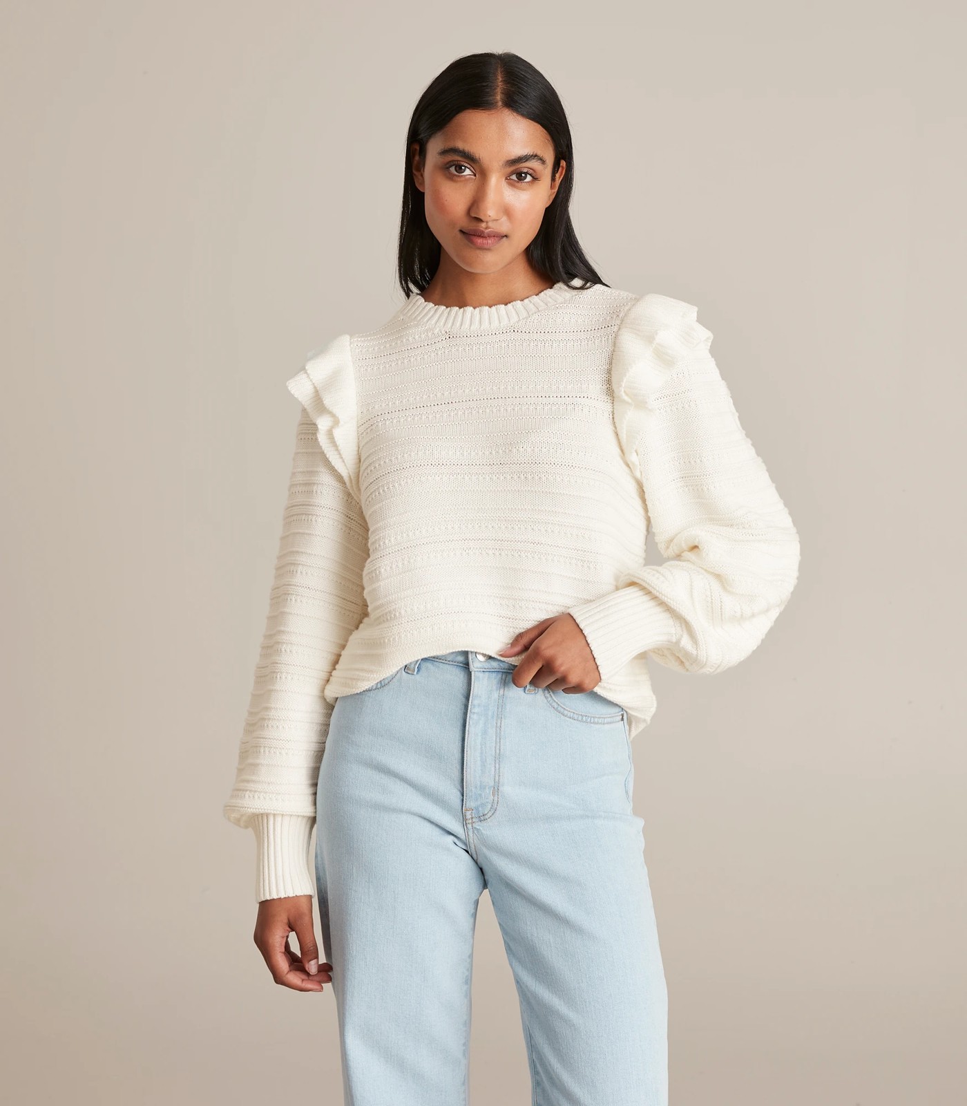 Frill discount shoulder jumper