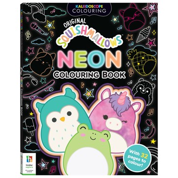 Kaleidoscope Squishmallows Neon Colouring Book