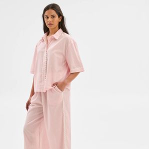 Womens Australian Cotton Ricrac Long Pyjama Set product image