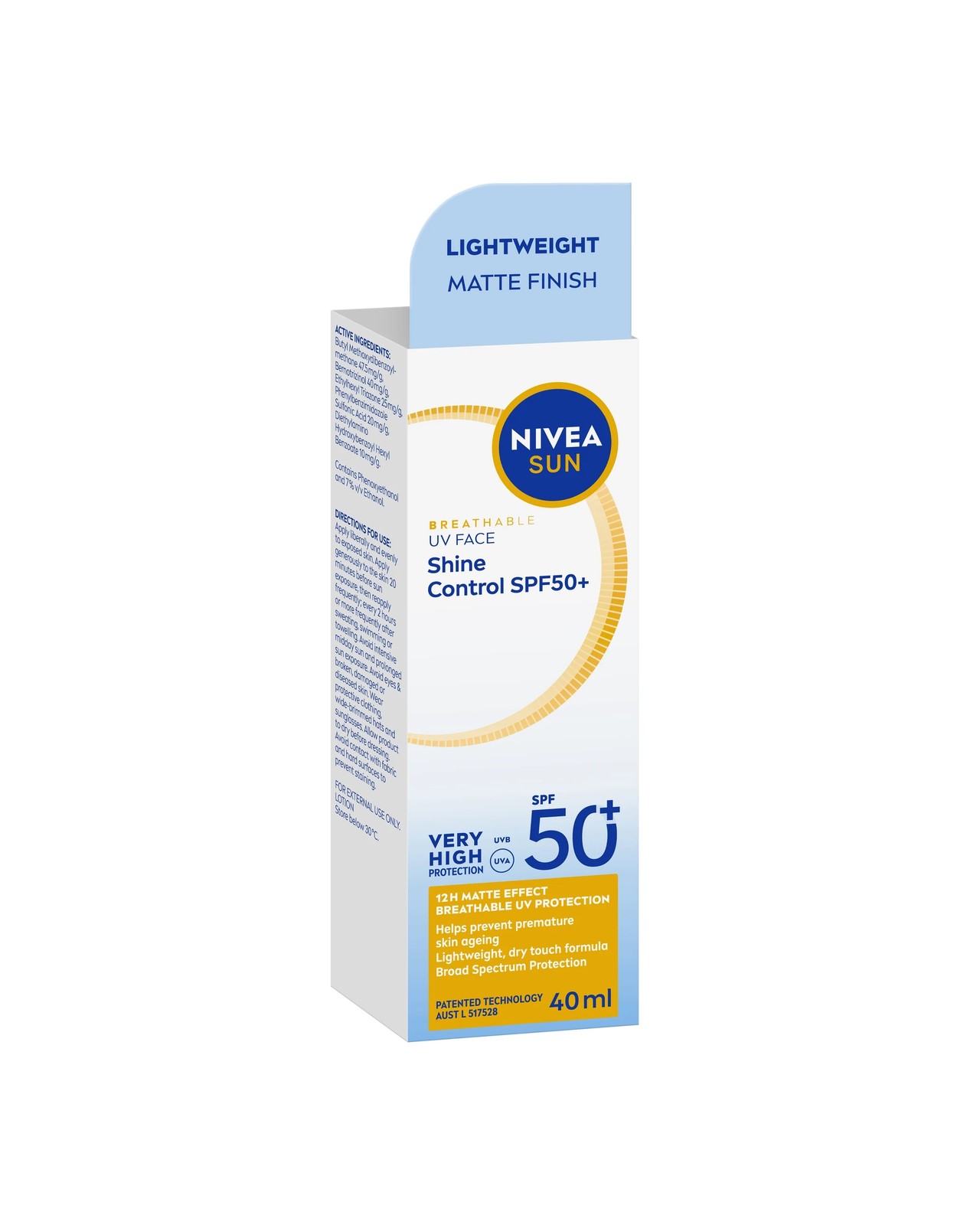 NIVEA Sun Breathable UV Face Shine Control SPF 50+ 40ml 2 of 6