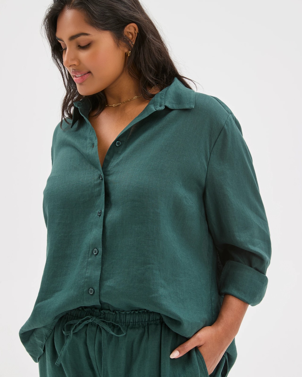 Plus Size European Linen Shirt 3 of 6