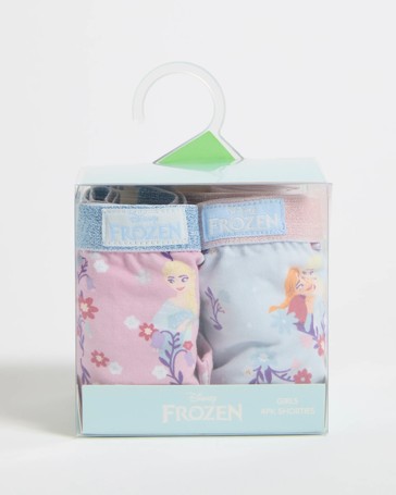Licensed Disney Frozen Australian Cotton 4 Pack Younger Girls Shorties