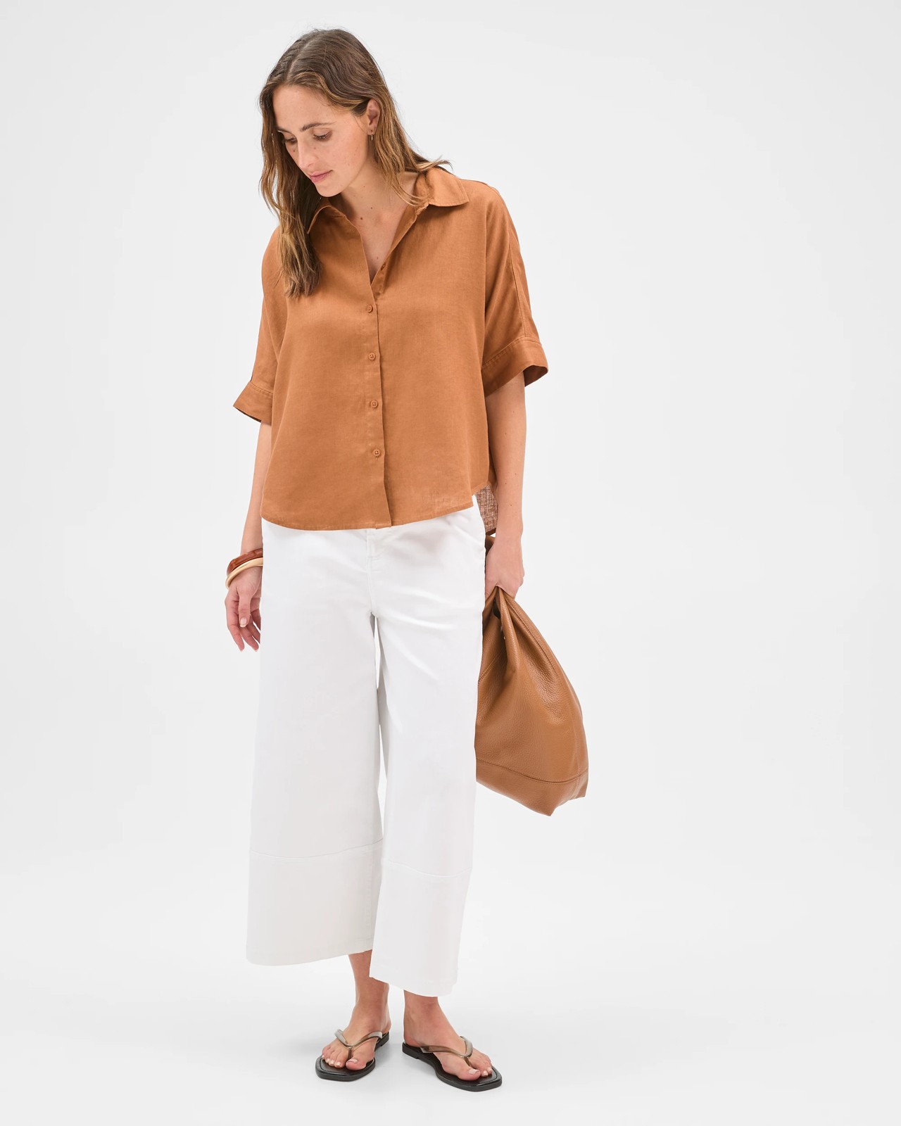 European Linen Short Sleeve Shirt - Butterscotch 3 of 6