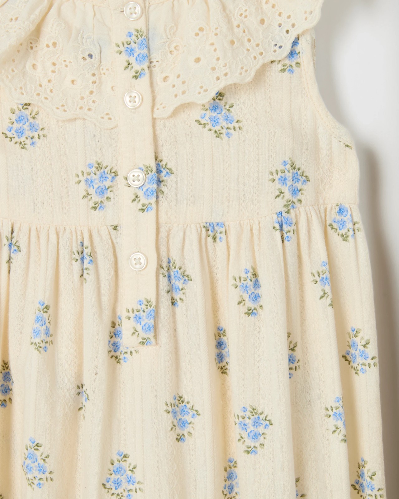 Baby Sleeveless Woven Romper - Floral Gardenia 4 of 5