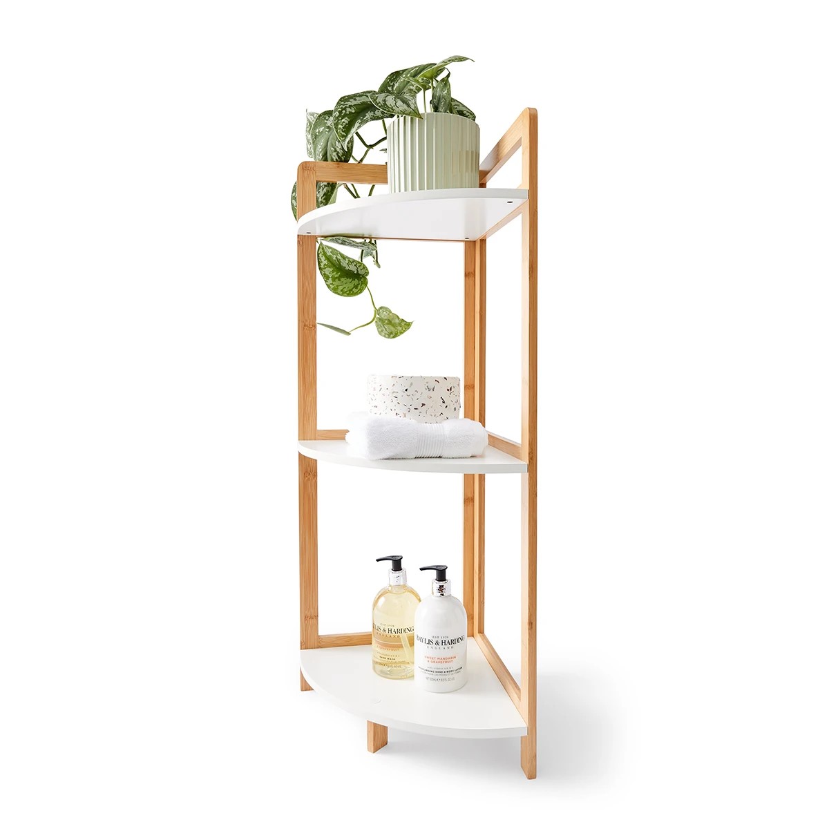 Top 3 Tier Corner Shelf Bamboo