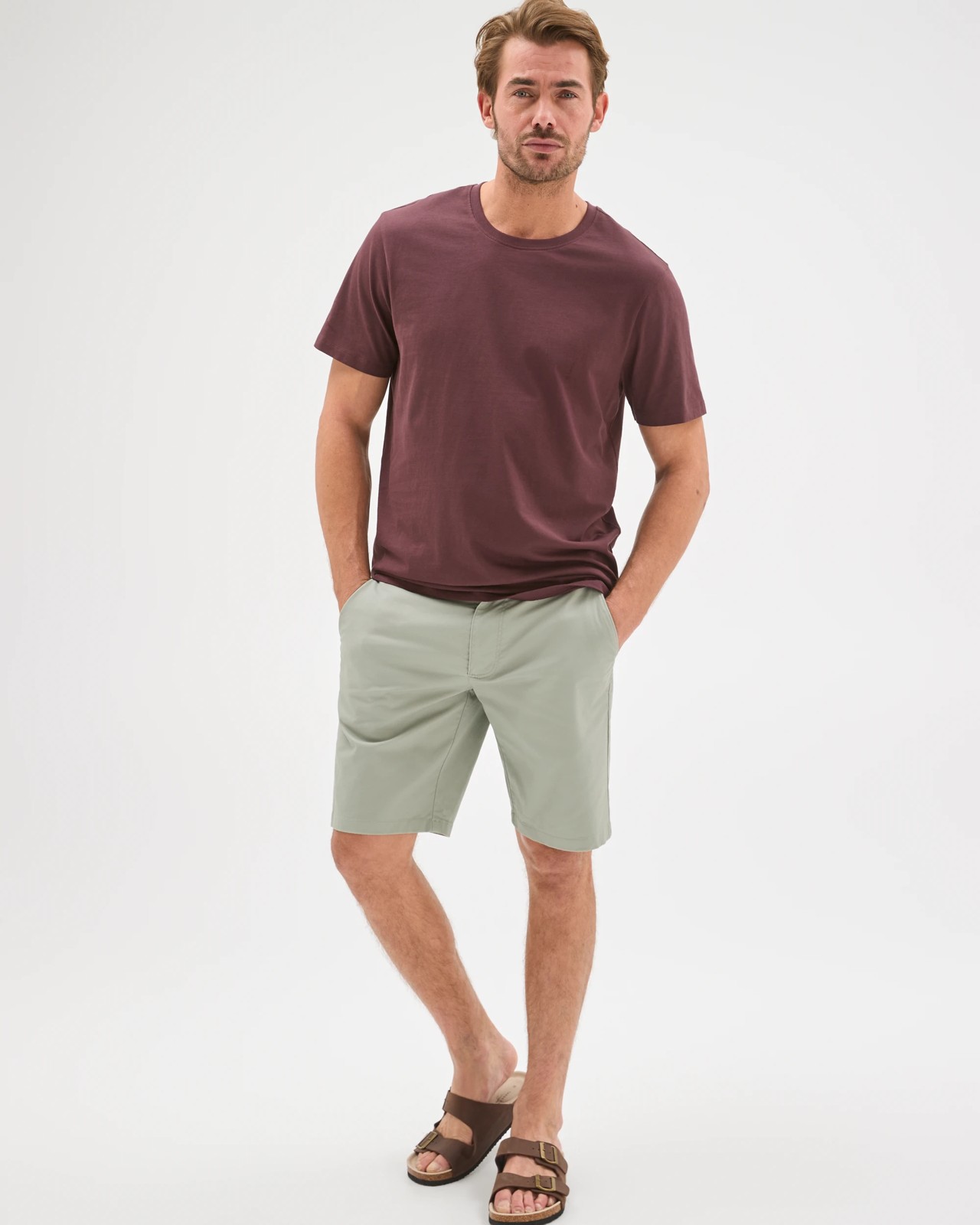 Australian Cotton Regular Chino Shorts - Forest Fog 3 of 5