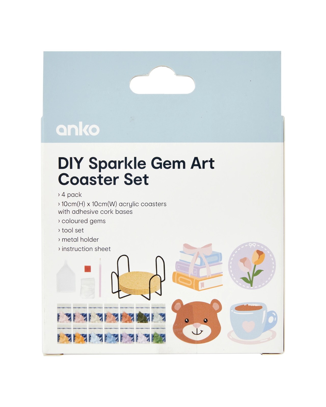 Anko DIY Sparkle Gem Art Coaster Set - Book Nook 3 of 3