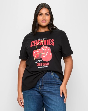 Plus Size Australian Cotton Graphic T-Shirt