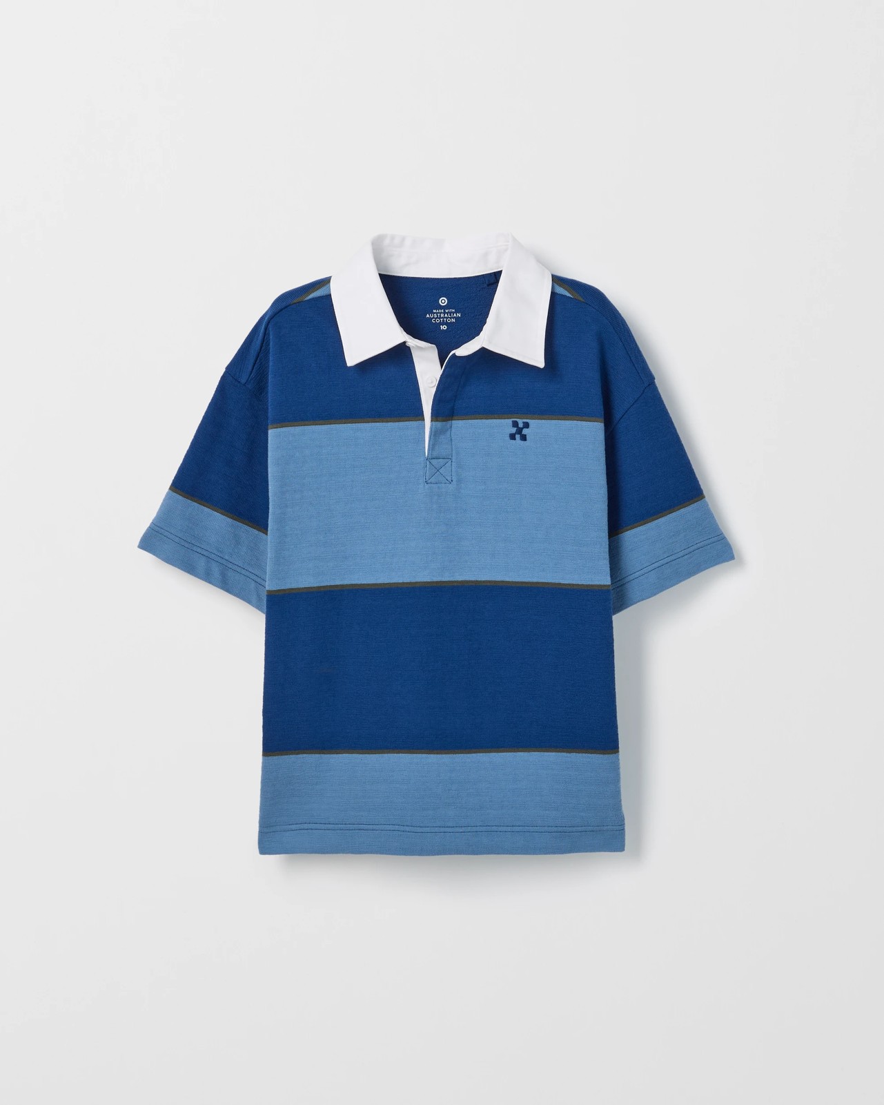 Australian Cotton Oversized Rugby T-Shirt - Blue 5 of 6