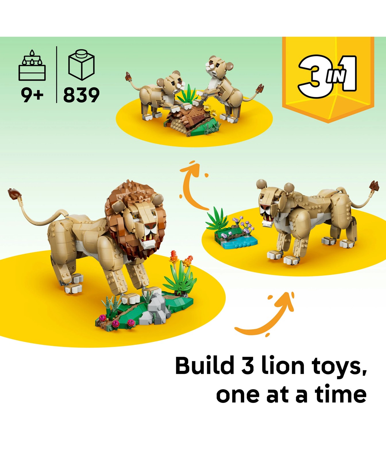 LEGO® Creator 3 in 1 Wild Animals: Majestic Lion 31386 2 of 5