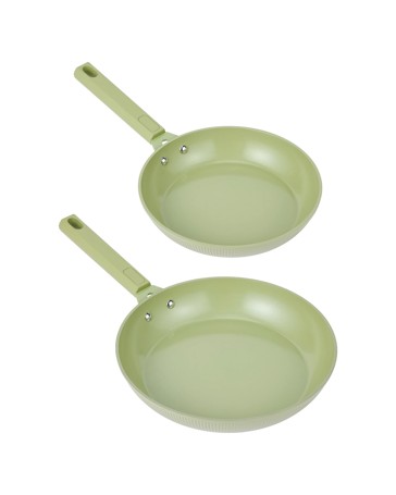 Anko 2 Pack Ceramic Coated Non Stick Fry Pans - Green