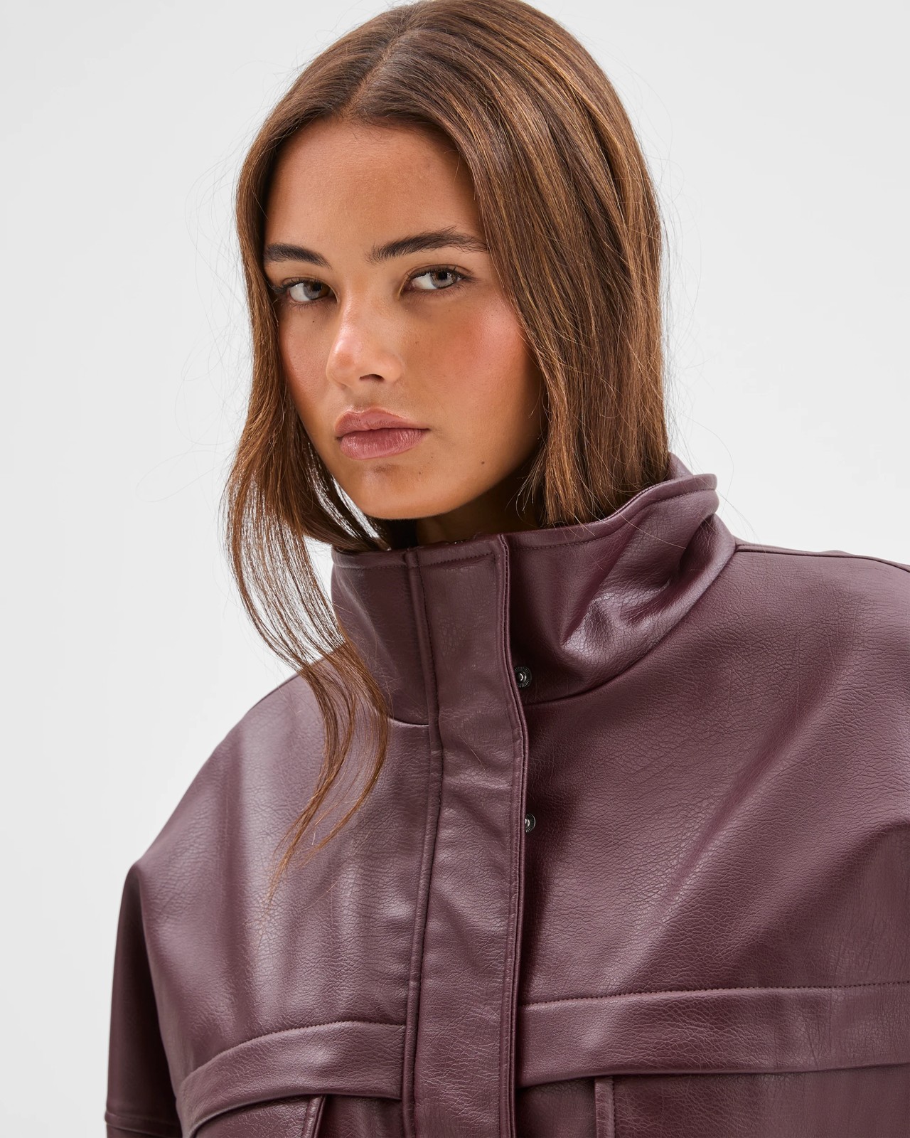 Lily Loves Funnel Neck Jacket - Fudge 4 of 6