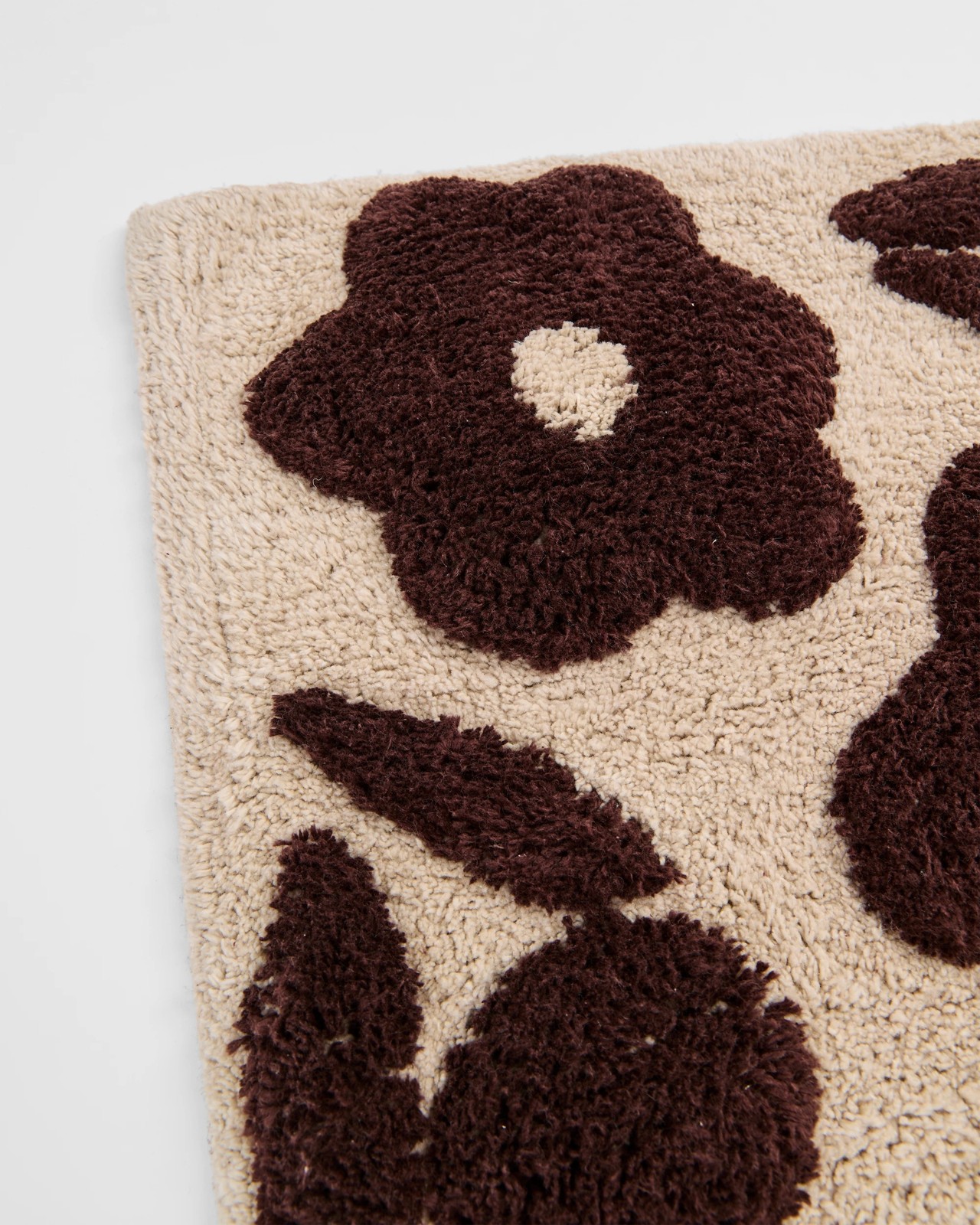 Jasmine Floral Bath Mat - Chocolate/Pebble 2 of 2