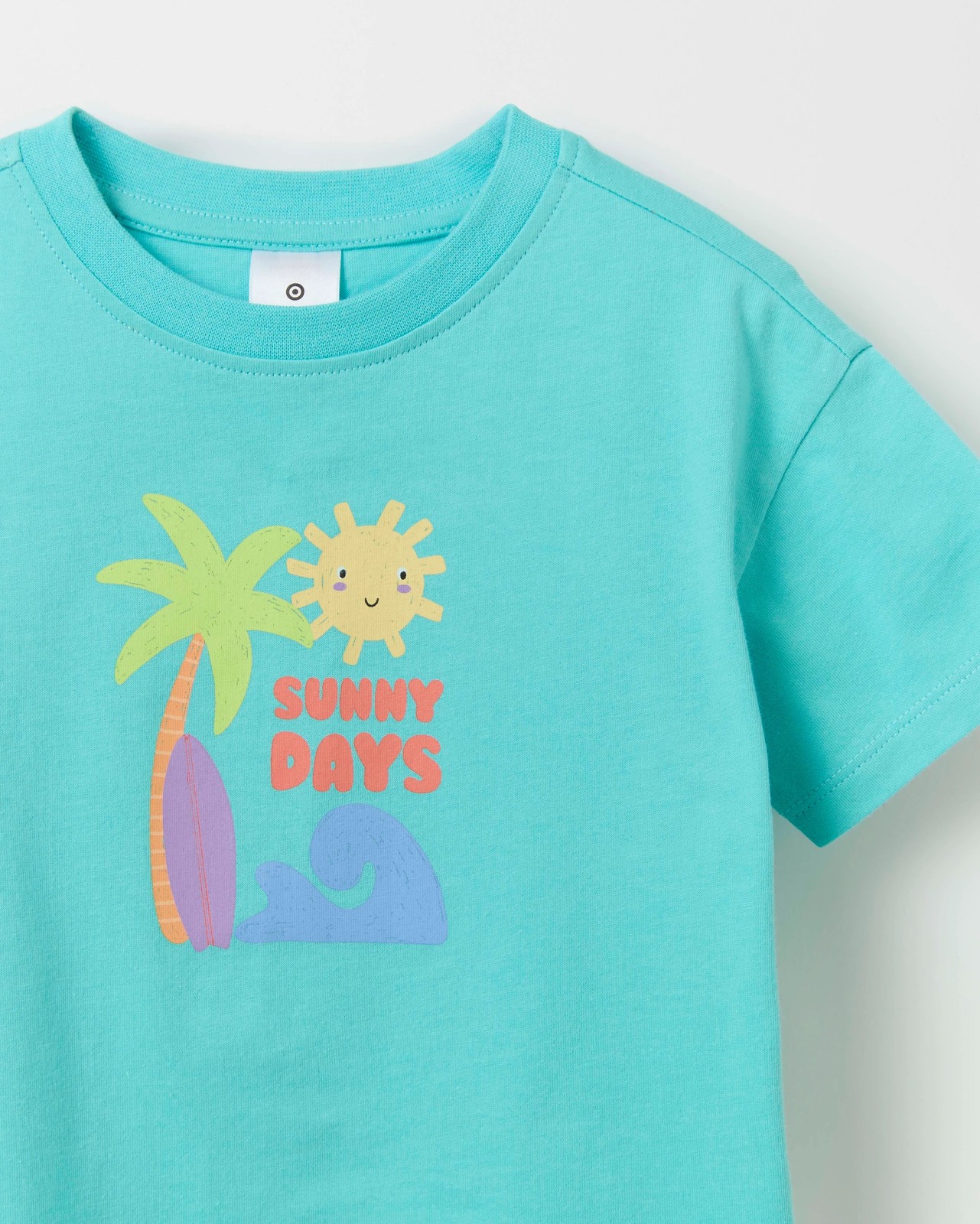 Baby Organic Cotton Placement Print Oversized T-Shirt - Sunny Days Aqua Sky 2 of 2