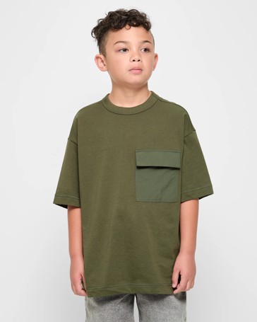 Australian Cotton Contrast Pocket Oversize T-shirt