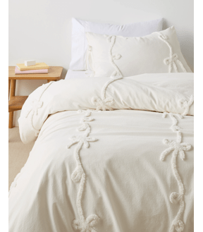 Bonnie Bows Textured Quilt Cover Set