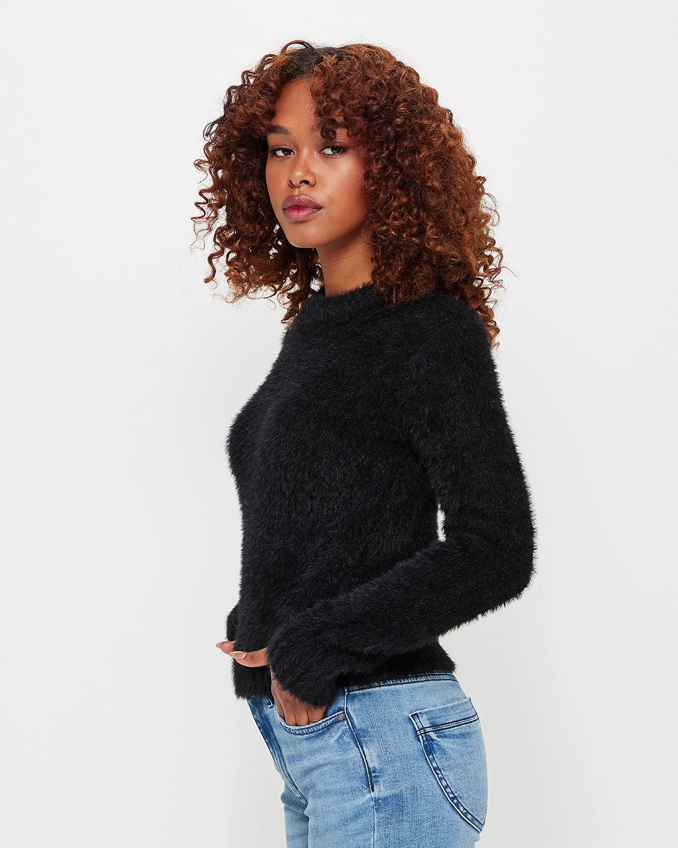 Black clearance fuzzy jumper