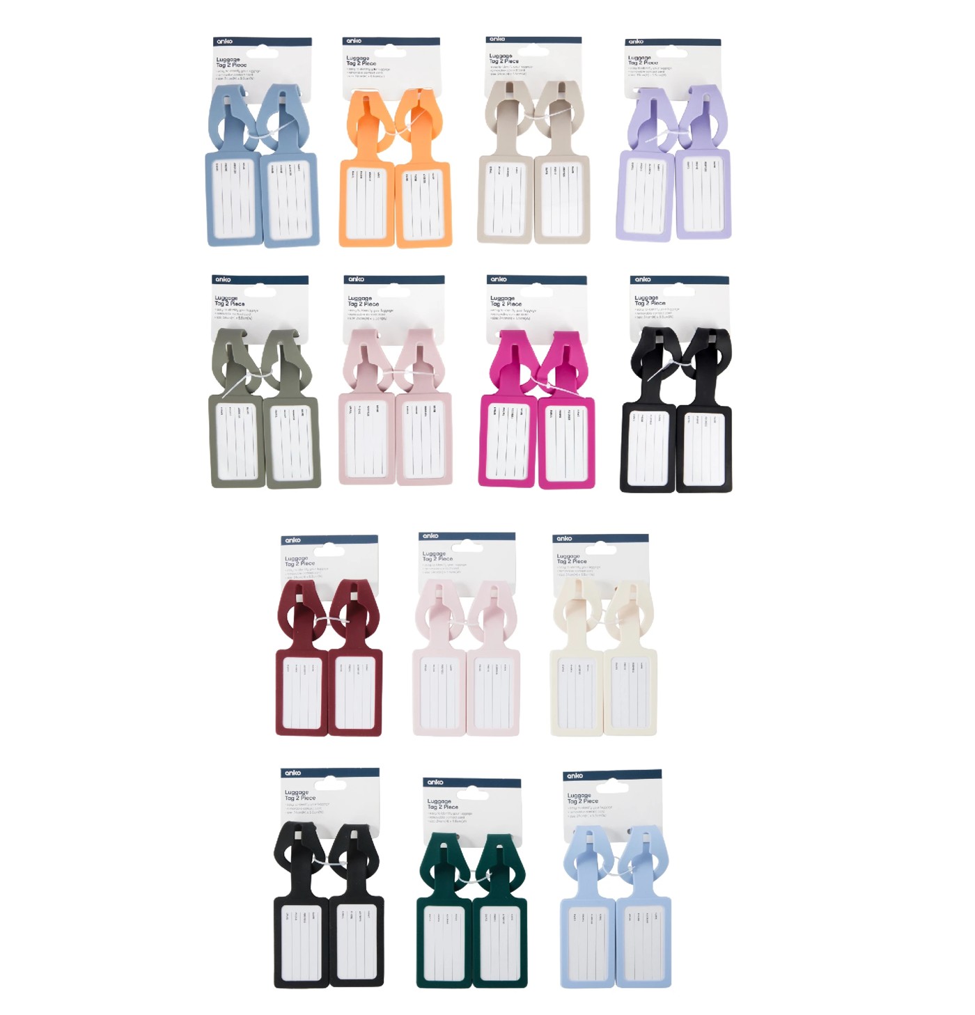 Luggage Tags, 2 Pack, Assorted - Anko 6 of 6