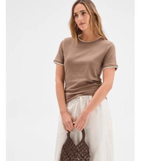 Australian Cotton Blend Tipped Edge T-Shirt