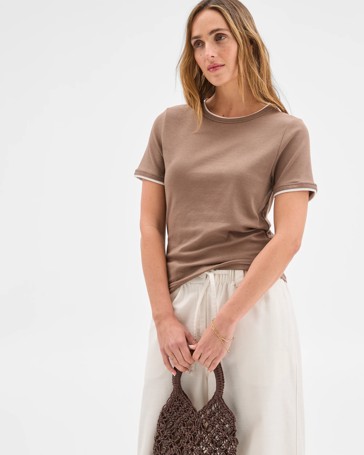 Australian Cotton Blend Tipped Edge T-Shirt