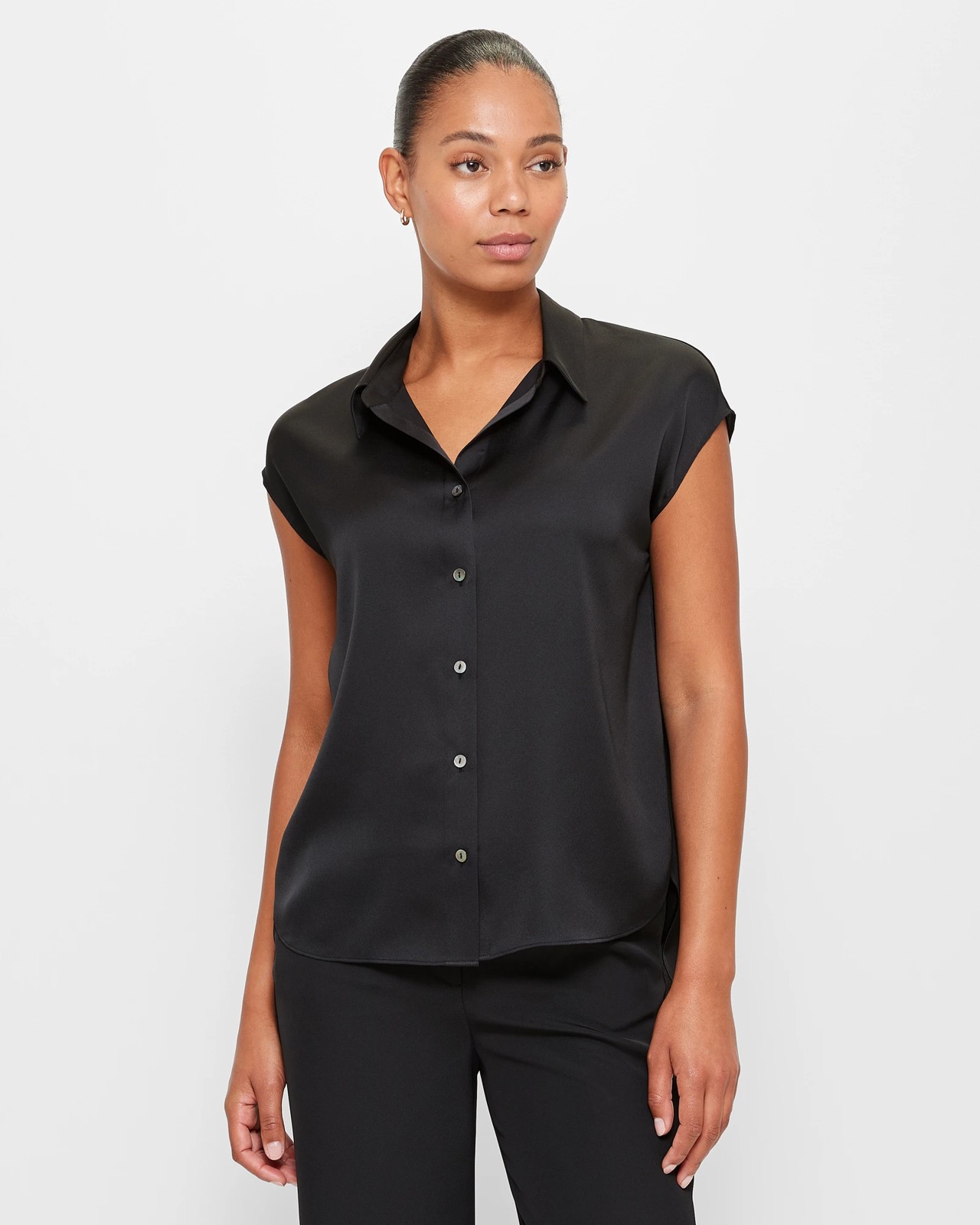 Black button up shop shirt womens target