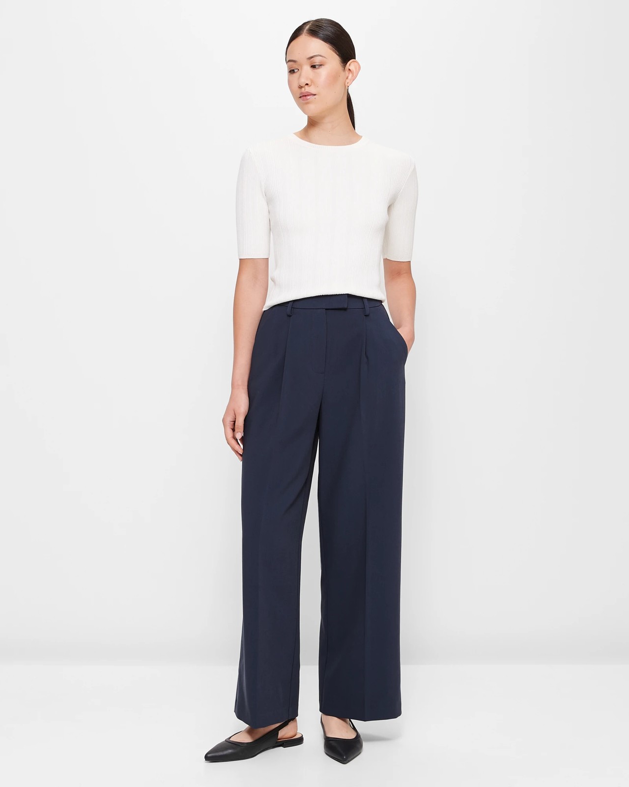 Wide Leg Pants - Preview - Navy Blue