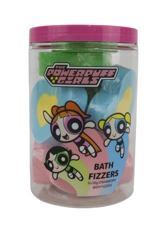 The Powerpuff Girls 9 Pack Bath Fizzer - Strawberry Scented