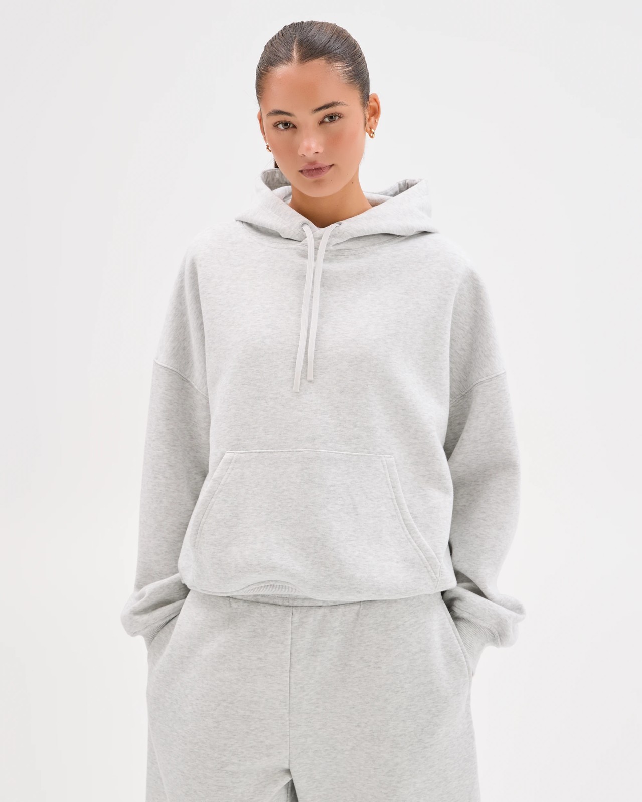 Lily Loves Australian Cotton Blend Hoodie - Silver Marle 5 of 5