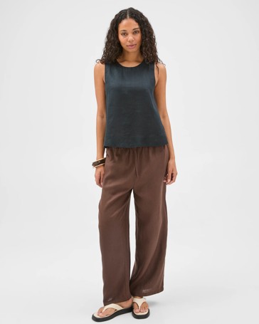 European Linen Wide Leg Pants