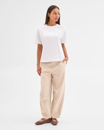 Australian Cotton Applique Oversized Boxy T-Shirt