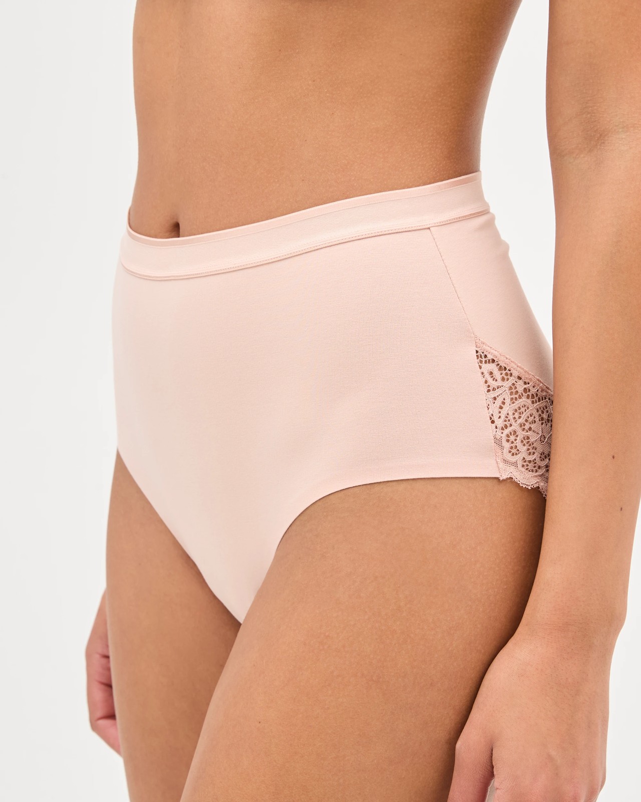 Australian Cotton Blend 2 Pack Luna Lace Light Shaping Full Briefs - Cameo Rose 3 of 4