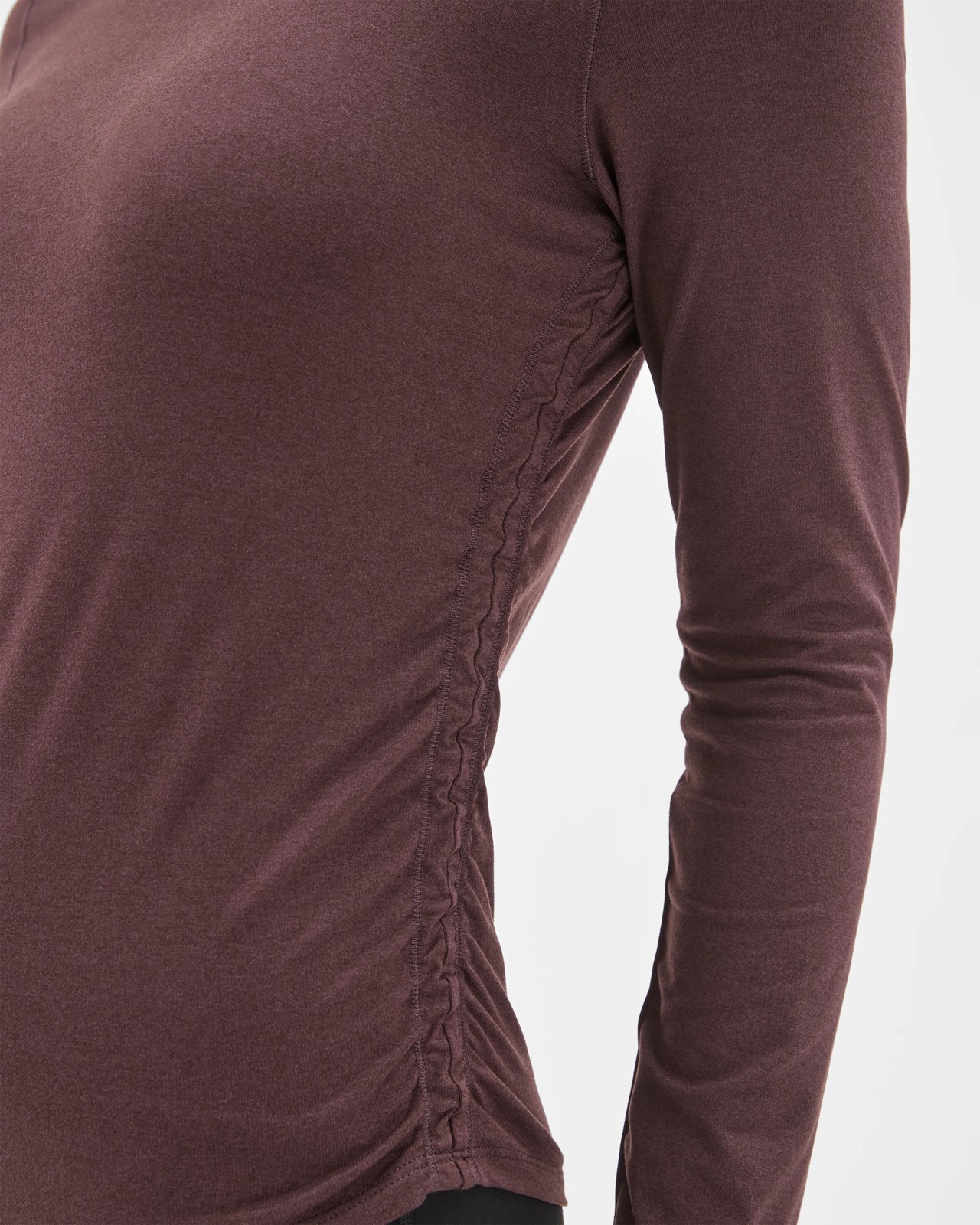 Active Studio Luxe Long Sleeve Ruched Top - Raisin 5 of 6