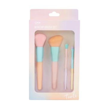 Makeup Brush 4 Piece Set, Pastel - OXX Cosmetics