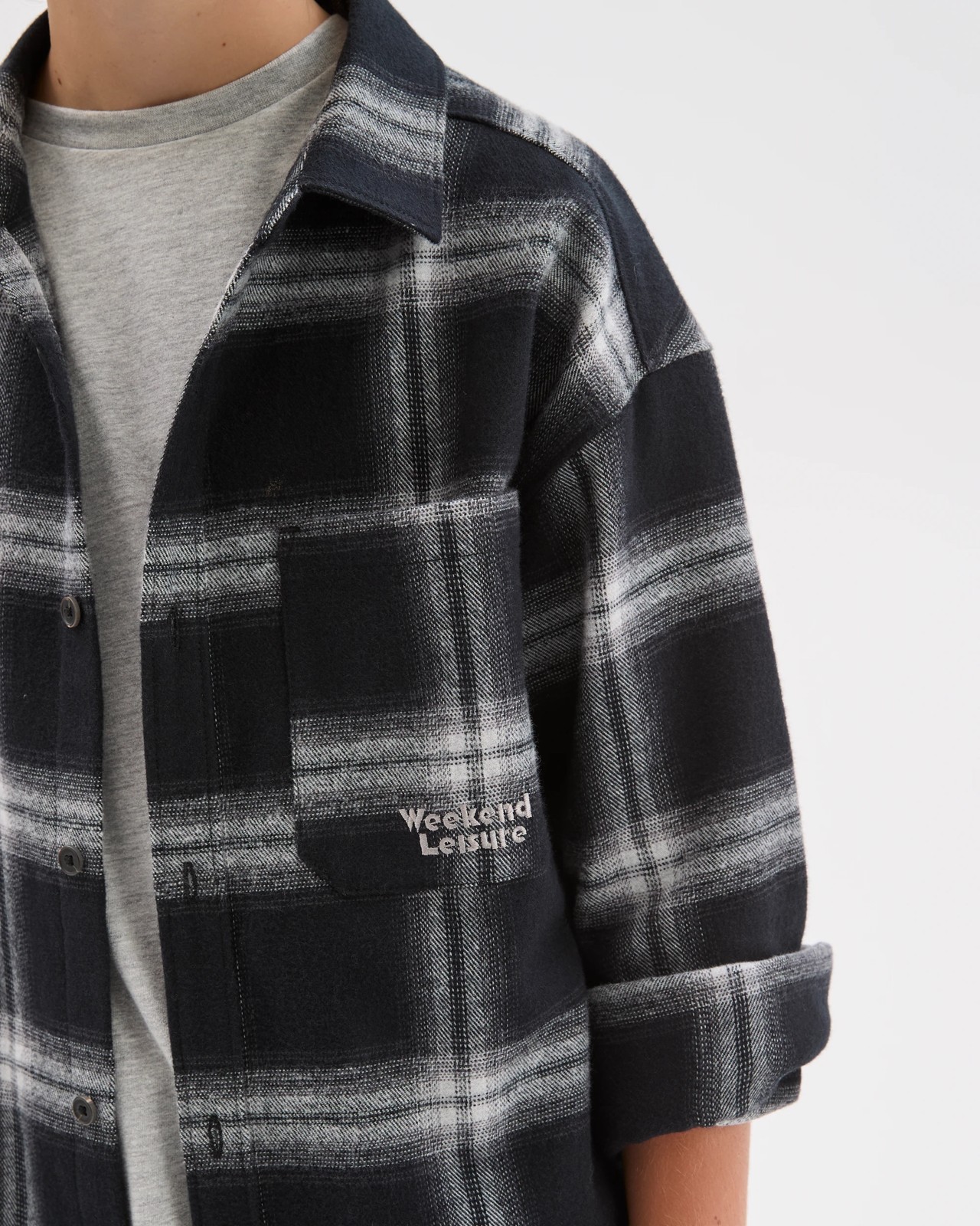 Australian Cotton Long Sleeve Check Shirt - Black 5 of 5