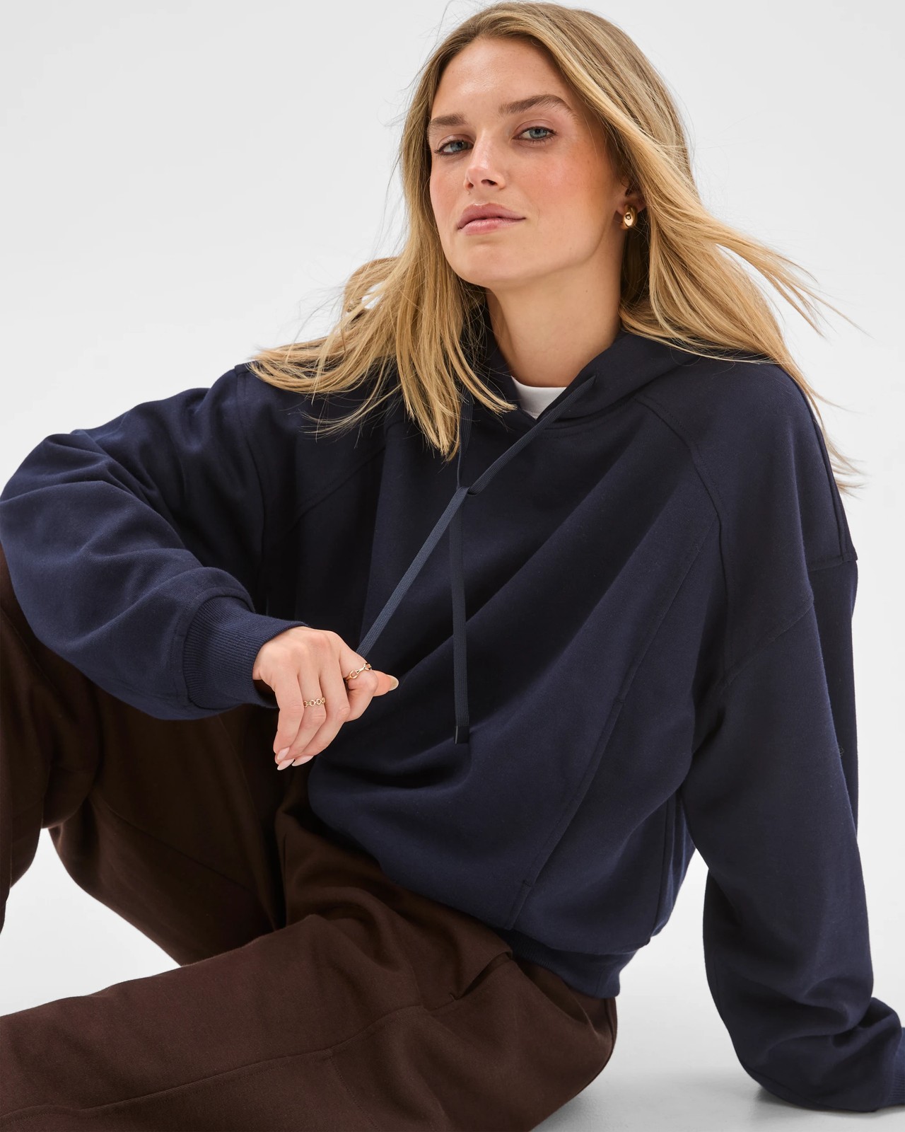 Lily Loves Panelled Hoodie - Deep Navy 4 of 5