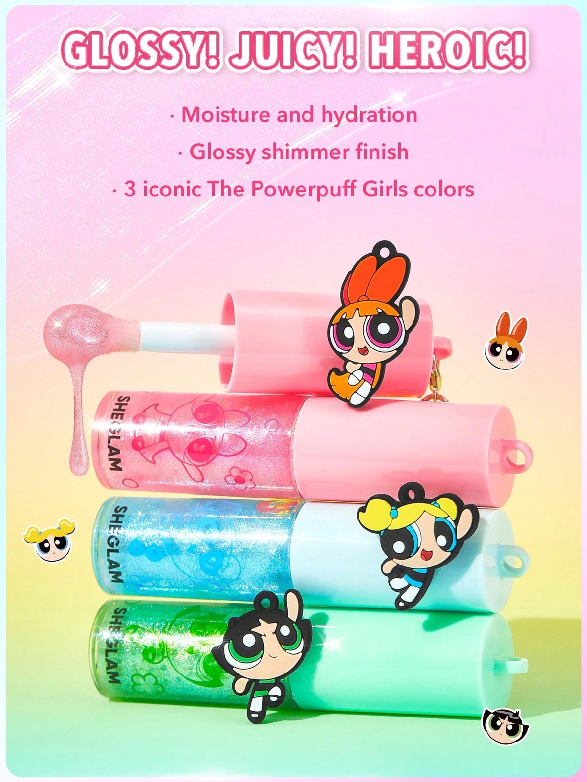 The Powerpuff Girls x SHEGLAM Super Trio Lip Gloss - Blossom 2 of 5