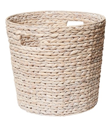 Hyacinth Large Round Basket - White Wash