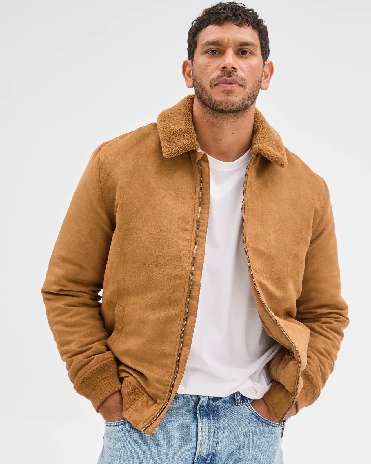 Faux Suede Jacket - Walnut 3 of 6