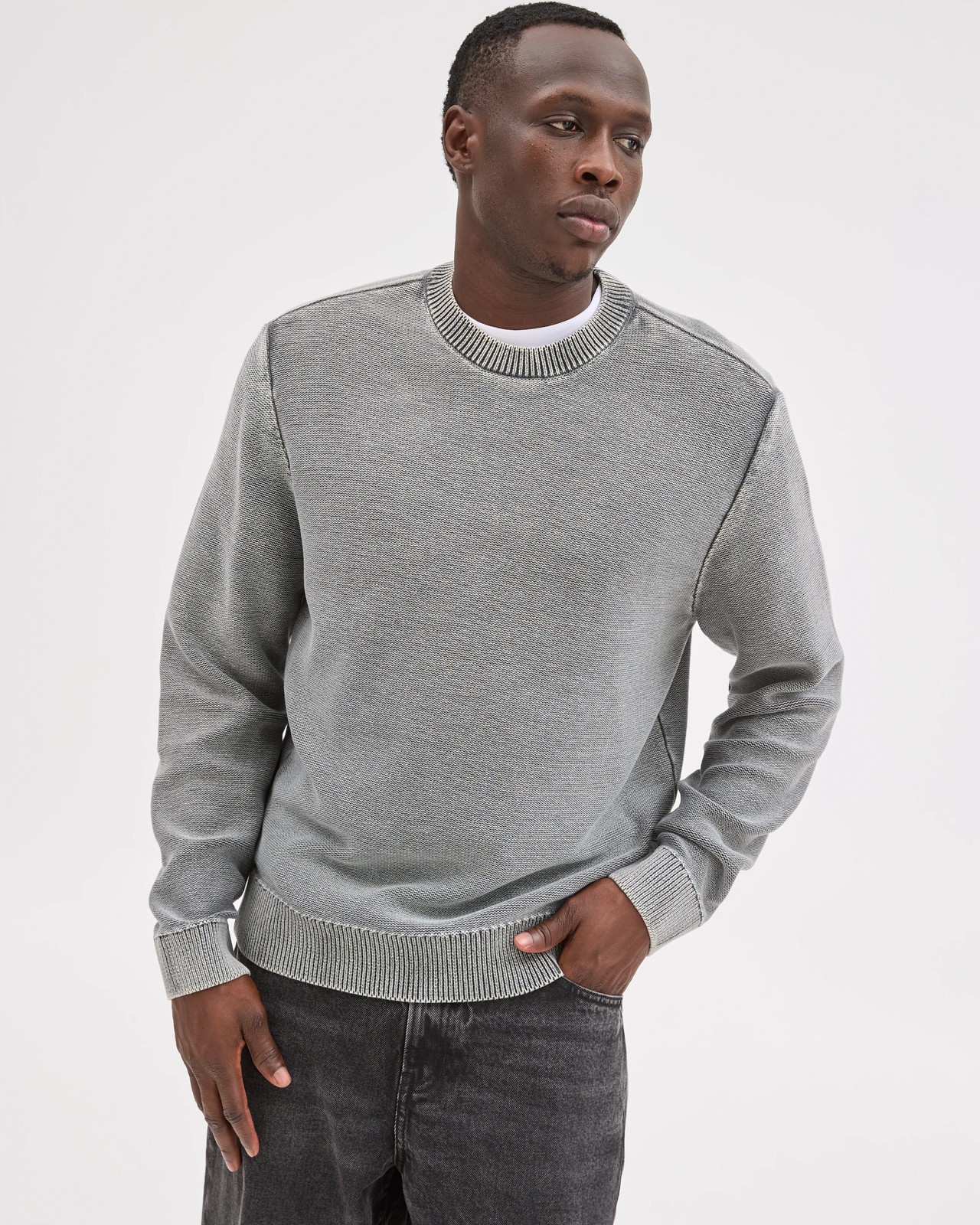 Commons Australian Cotton Oversized Knit Jumper - Worn Grey 3 of 5