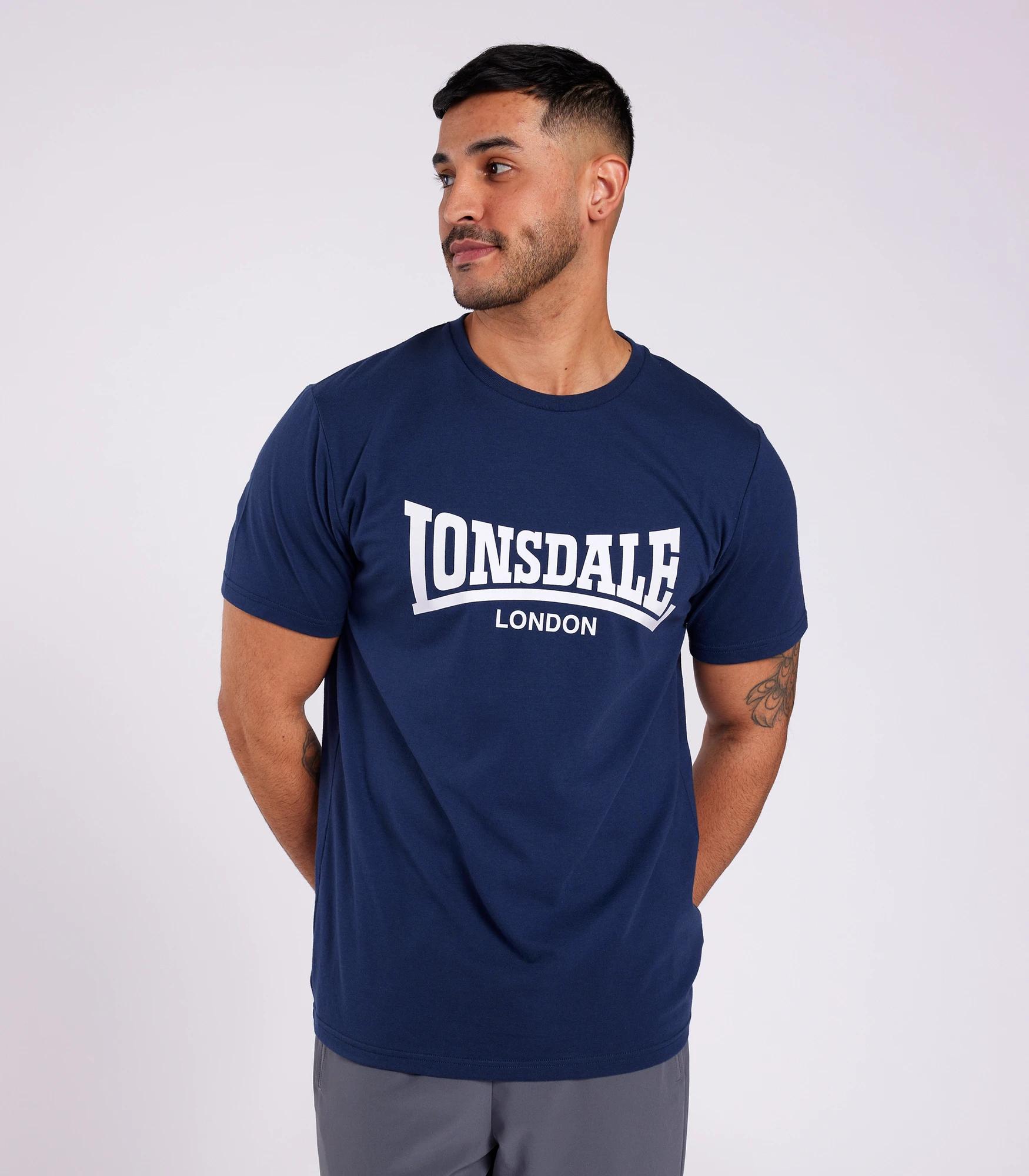 Lonsdale London T-Shirt Classic Herren 111001 Slim Fit Schwarz