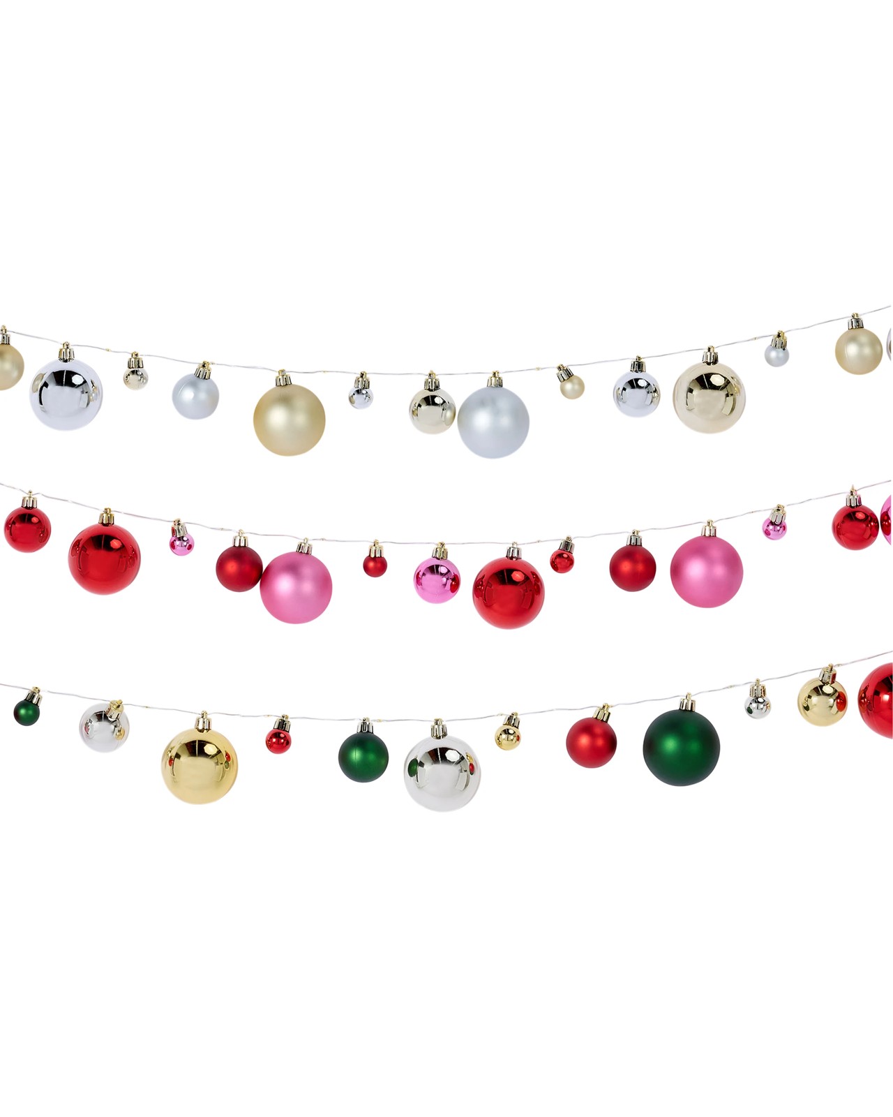 Anko 1.9m Battery Operated LED Light Up Bauble Garland - Assorted 2 of 4
