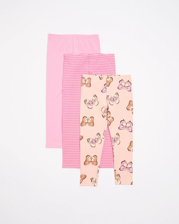 3 Pack Butterfly Stripe Leggings
